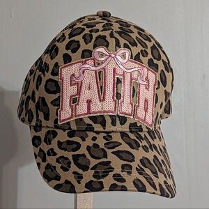 Cheetah Print Faith Baseball Cap New!